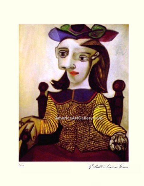 PABLO PICASSO CUBIST LADY EARTHY TONES S/N L/E w/ COA  